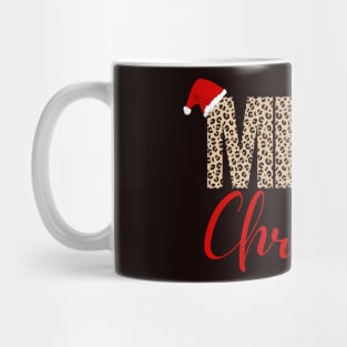 merry christmas leopard print Mug